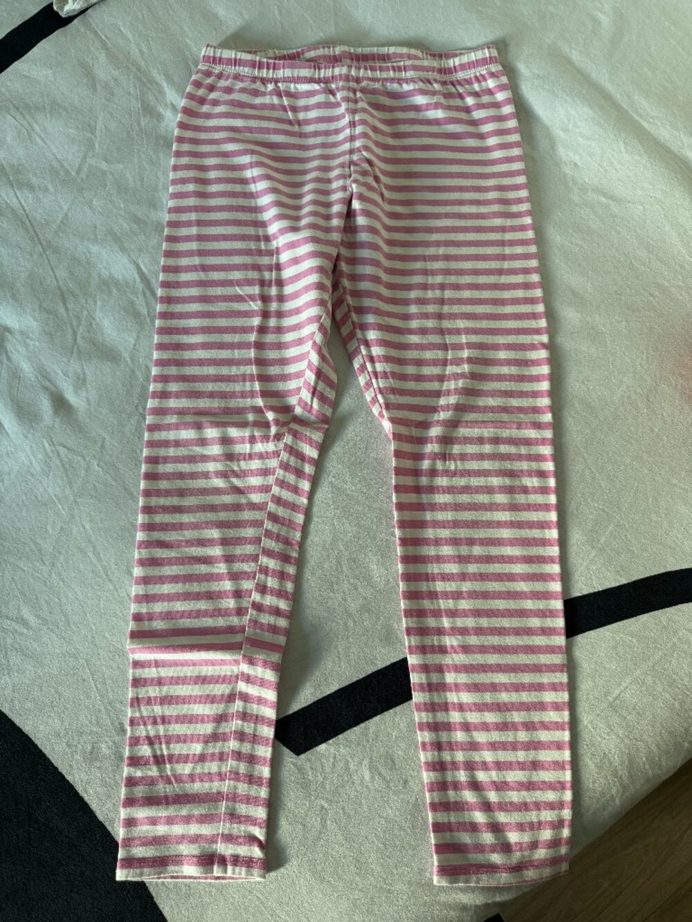 EUC Thereabouts Girls Pink & White Striped Leggings Sz XL (14-16)